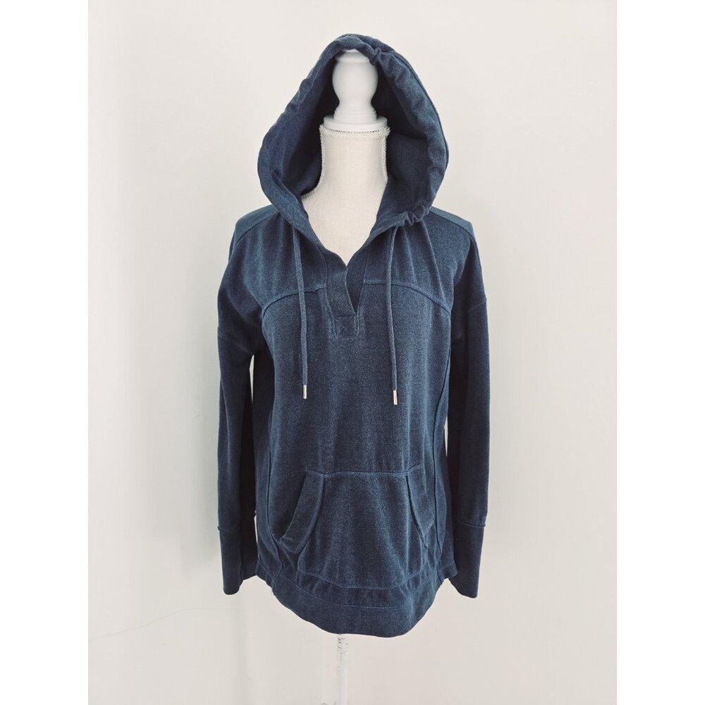 Gramicci Organic Cotton Blend Navy Blue Pullover Hoodie Sweatshirt Womens S